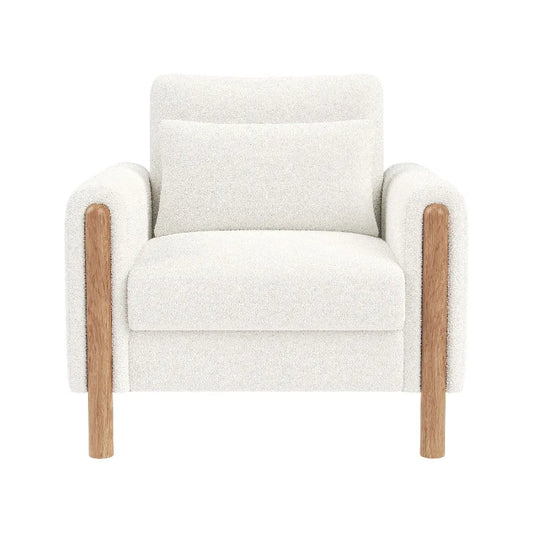 Modern armchair with thick cushions and a soft seat, suitable for reclining in the living room, office, or bedroom.
