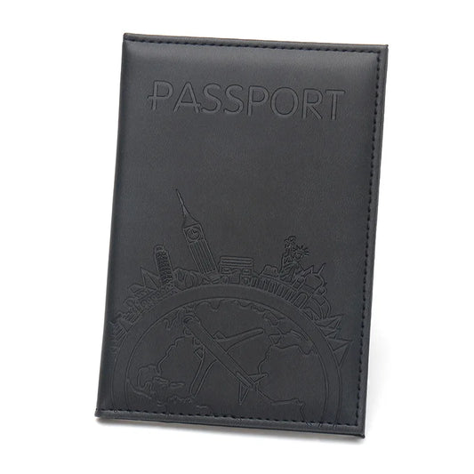 Global Flight Printed Passport Holder Leather Passport Covers Lightweight Airplane Passport Case Id Holder Plane Ticket Holder