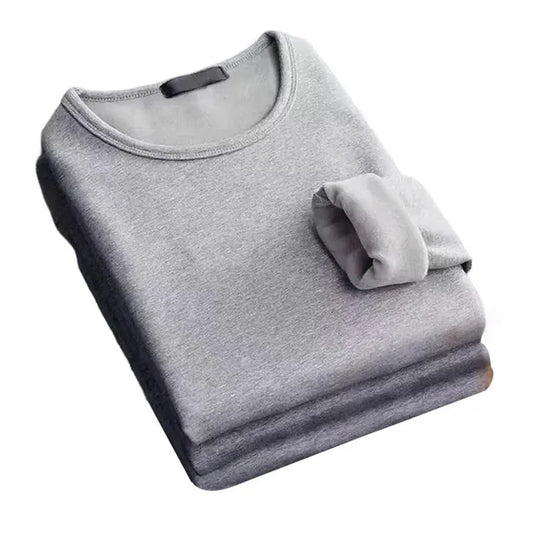 Inverno masculino de manga comprida térmica underwer camiseta velo camisa de fundo em torno do pescoço moda mais veludo acolchoado camiseta