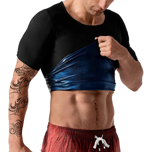 Vensslim Men’s Sauna Suit Sweat Heat Trapping Workout Fat Burner Vest Slimming Body Shaper Tank Top Waist Trainer Fitness Corset