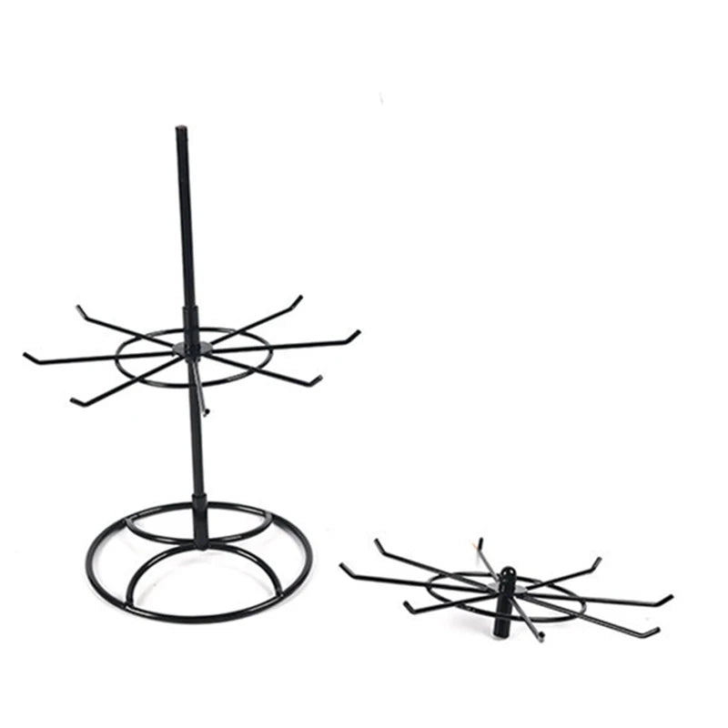 Rotating Jewelry Display Stand 2 Tier Round Metal Necklace Organizer For Hanging Earrings Rings Bracelets Watches Accessories