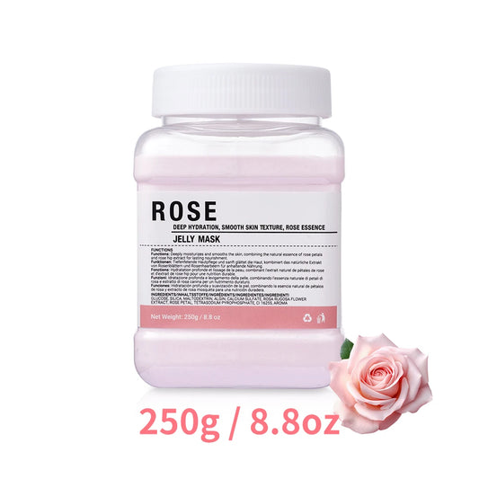 Rose/Hyaluronic Acid/Collagen Jelly Face Mask Powder-Moisturizing, Improving and Hydrating Facial Skin Care-Natural Gel Peel Off