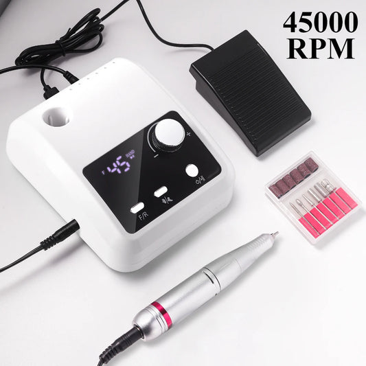 45000RPM Nail Drill Machine Cutters Professional Electric Nails Sander File for Gel Nails Polishing Remove Home Manicure Salon