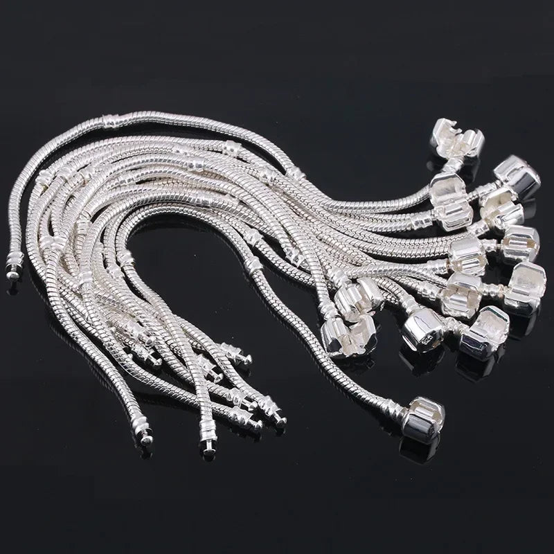 SAIYE-925 Sterling Silver Charm Bracelet para Mulheres, Handmade, Original, Fine Jewelry, Soft, Smooth, Snake Bone