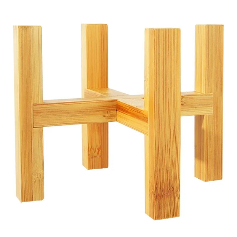 Soporte de madera de cuatro patas para macetas de plantas y suculentas, base de exhibición, estante de decoración para el hogar, jardín y patio