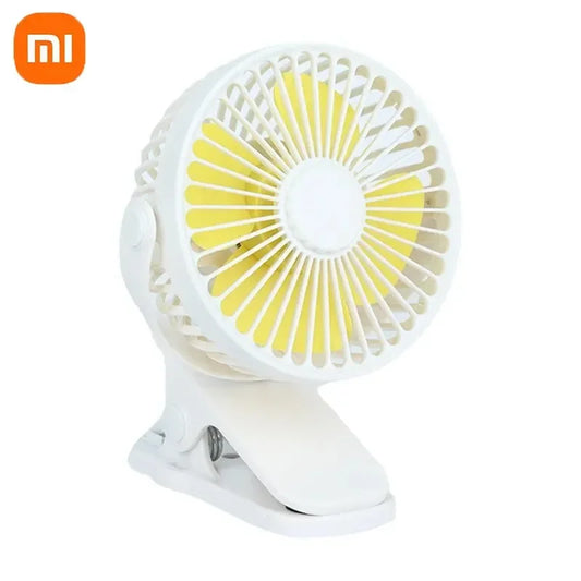 Xiaomi Portable Mini Clip Fan Silent Desktop Home Dormitory Cart Type Rechargeable USB High Wind Blower Student Desktop
