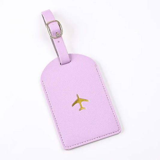 1pc Thicken PU Hot Stamping Aircraft Boarding Pass Luggage Tag Suitcase Name Label Travel Tags Luggage Tags Travel Accessories