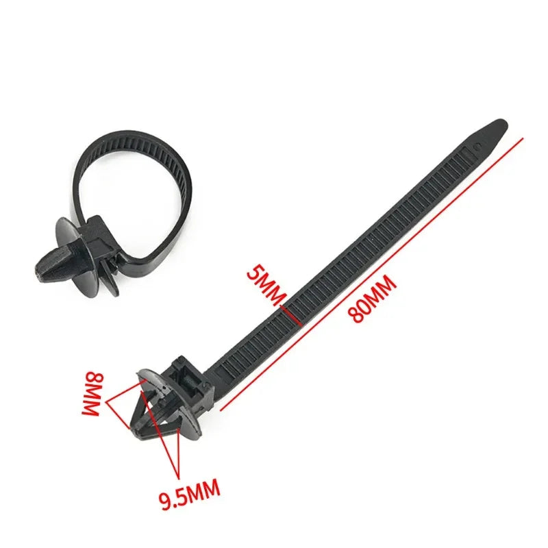 10/30/50PCS Car Nylon Black Cable Ties Push Mount Wire Harness Fastener Cable Clamp Clips Ties Management Car Wire Organizers