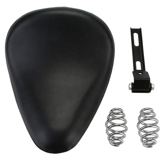12" Motorcycle Universal PU Solo Driver Seat Springs Bracket Mount Kit For Harley Honda Yamaha Kawasaki Suzuki Indian Triumph