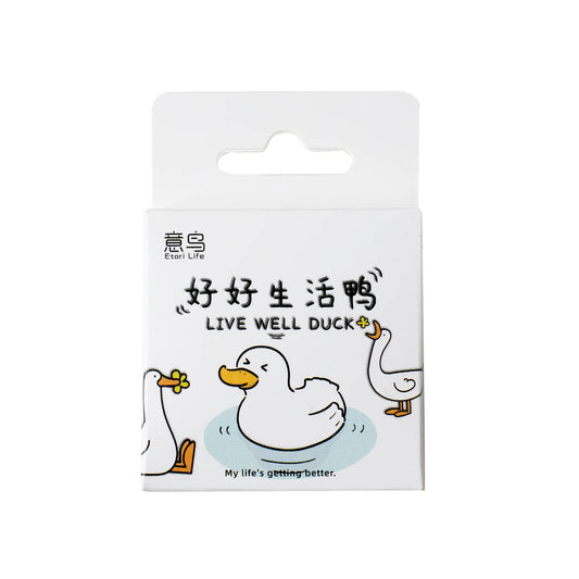 Etori Life 46pcs/pack Good Life Duck Album Decorative Stickers Self-Adhesive Stickers for DIY Student Stationery Notebook Diary