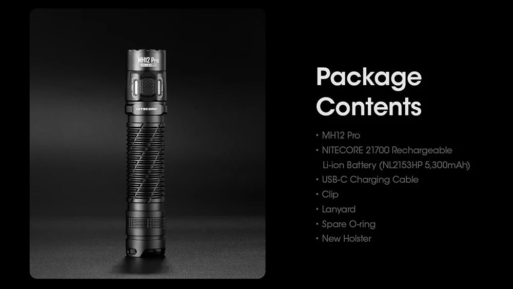 NITECORE MH12 Pro USB-C Rechargeable Compact UHi 40 LED Flashlight 3300 Lumens Lantern Emergency Tactical Torch with NL2153HP
