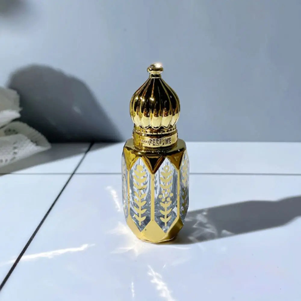 6ml Luxury Style Golden Refillable Perfume Bottles Glass Roll-on Essential Oil Bottle Empty Cosmetics Sample Test Container