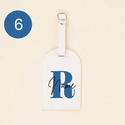 Personalized Monogram PU Luggage Tag Initial with Name Leather for Suitcase Baggage Handbag Tags Travel Bag Label Tag Best Gifts