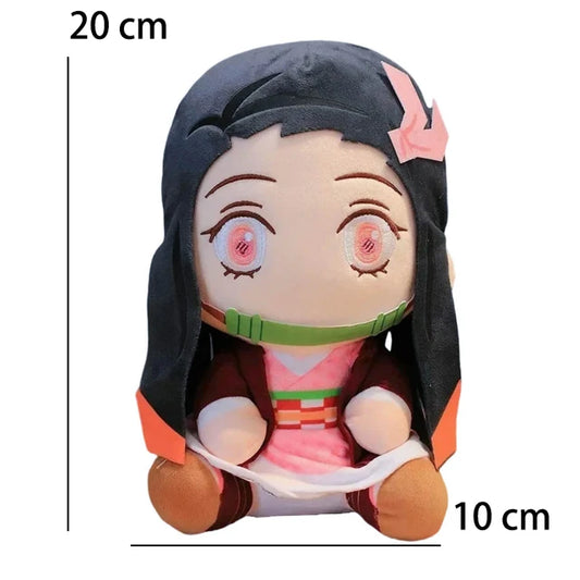 Q Version Demon Slayer Anime Plush Doll, Cute Puppet, Kawaii Toy, Cool Doll, Room Decoration, Kids Birthday Gifts, Fan, 20cm