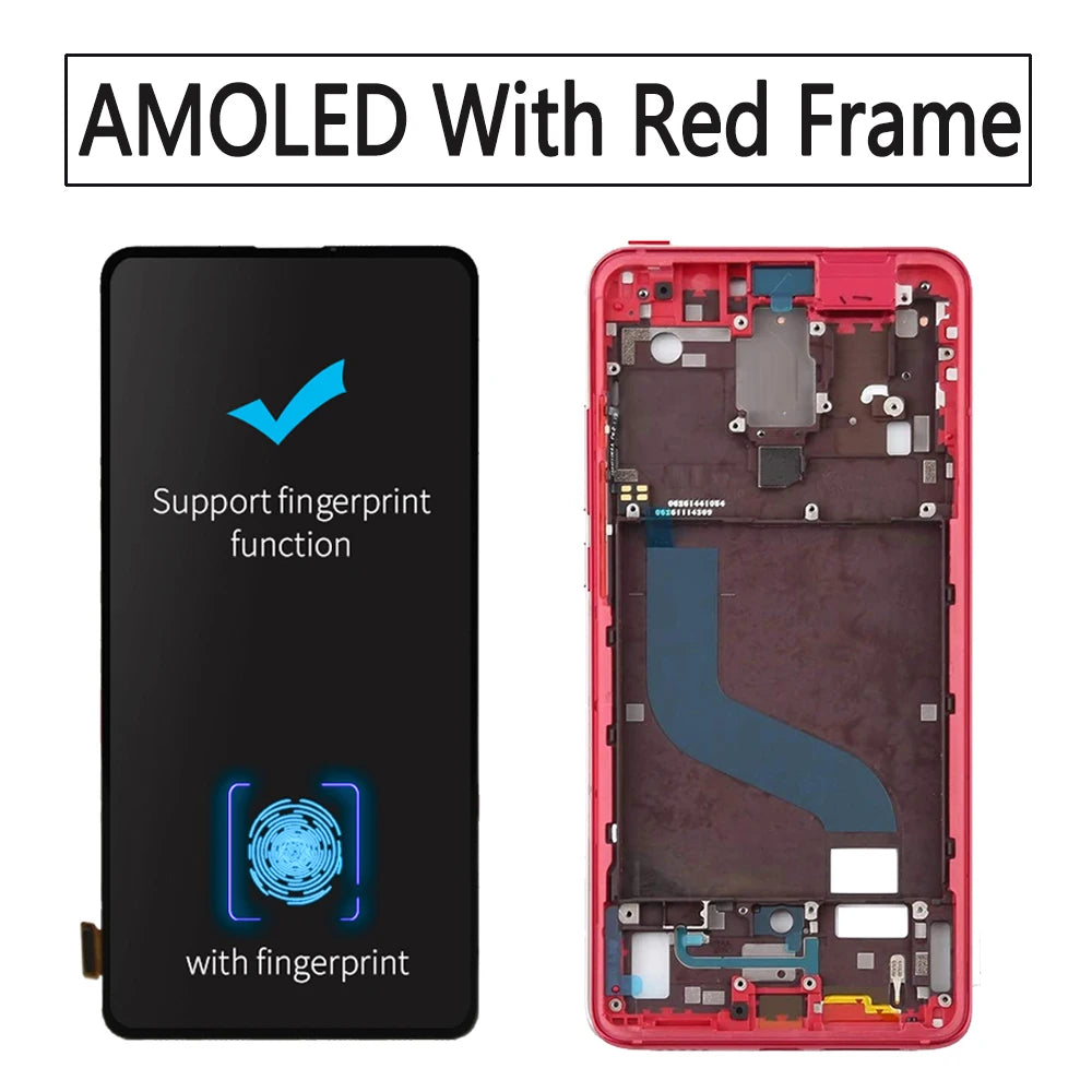 6.53" AMOLED For Xiaomi MI 9T Pro/MI 9T LCD Display Touch Screen Digitizer Assembly With Frame for Xiaomi Redmi K20 Pro /K20 LCD
