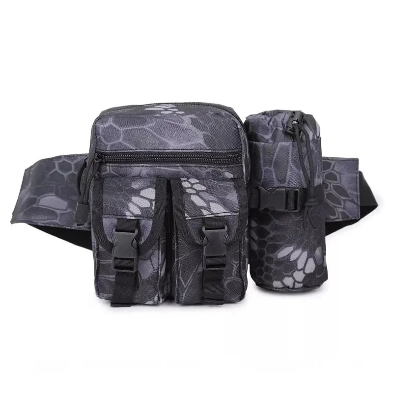 Tactical Running Waist Bag Outdoor Small Waterproof Canvas Backpack Unisex Sports Functional Bottle Carrier For Outdoor Activiti