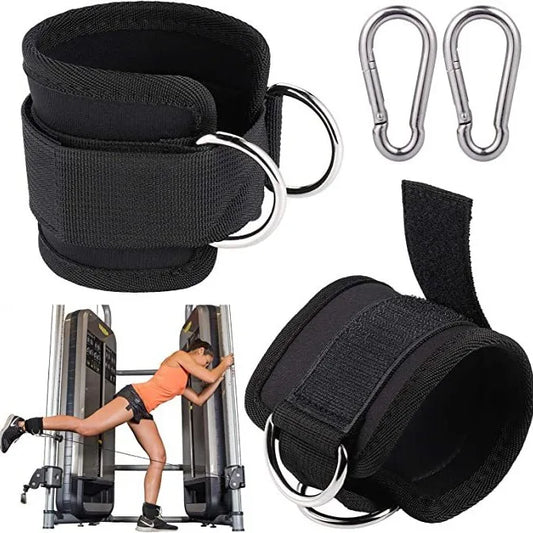 Correas de tobillo para Fitness, puños de soporte ajustables con anillo en D, polea de entrenamiento de fuerza para piernas y gimnasio con hebilla, protector deportivo, abductores de seguridad