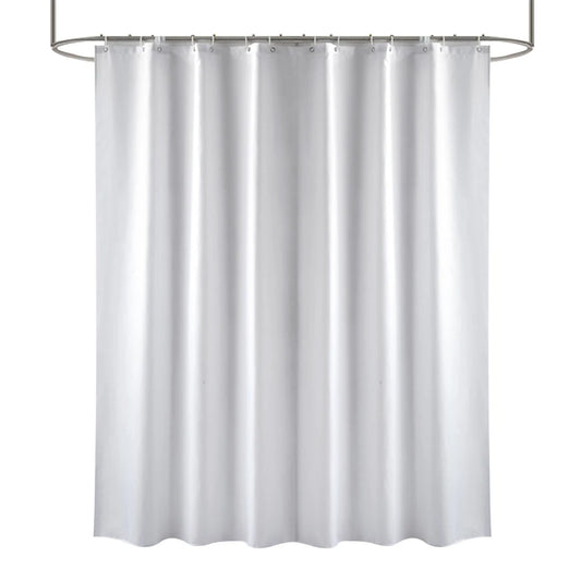 Cortina de ducha de tela sólida resistente, impermeable, para baño, tamaño largo, 230/200 cm, color negro, blanco, gris, marrón y azul.