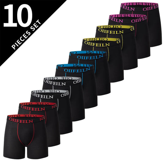 4/5 /10 Pcs Fashionable Men's Long Underwear Casual Boyshort Youth Sports Shorts Comfortable Breathable Stretch Shorts Underwear