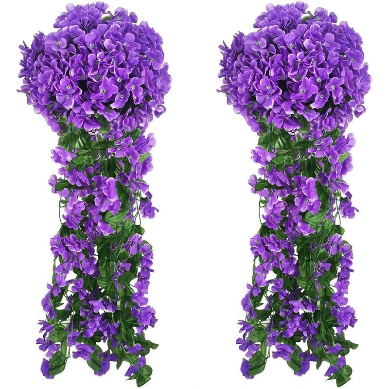 Artificial Flower Silk Violet Wall Hanging Wedding Scene Decor Home Potting Outdoor Garden Party Festival parts diy gift Hotsale
