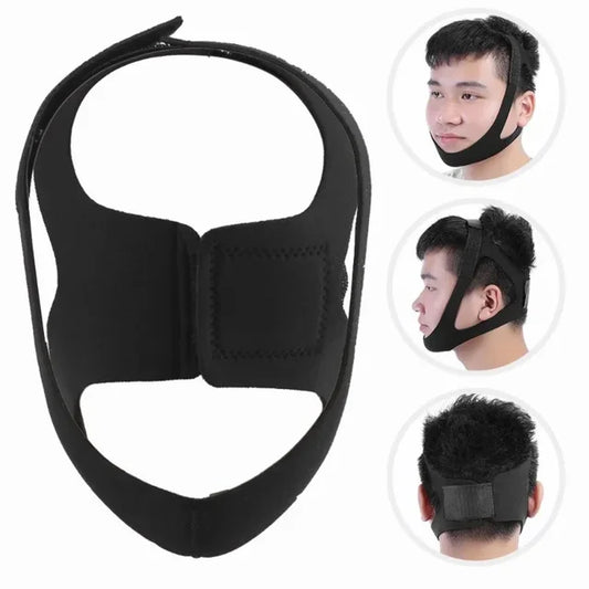 Adjustable Anti Snoring Sleep Apnea Belt, Triangular Headband, Chin Jaw Support Strap, Unisex Headband, Neoprene, Medical Assistance
