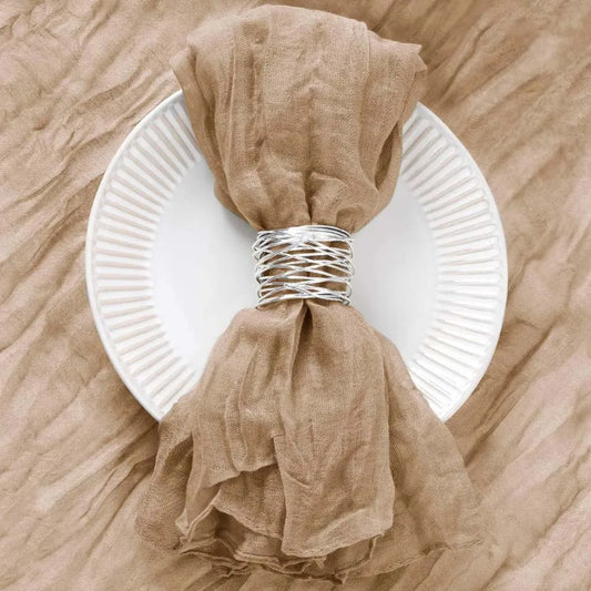 Set of 12 Gauze Cheesecloth Napkins Cloth Bulk Dinner Table Napkins for Home Wedding Valentines Party Event Table Decoration