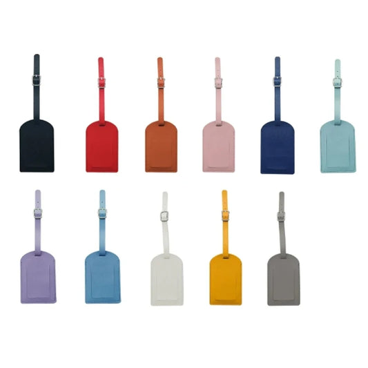 Hot selling multi-color airplane boarding passes creative travel box hang tags checked in smooth pu leather luggage tags