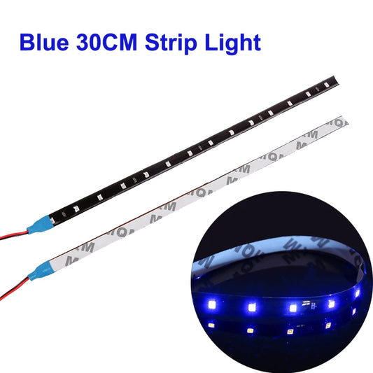 1/4/10 30CM LED Strip Lights Car Styling Decorative Ambient Light 15SMD Waterproof LED Flexible Atmosphere Light Red Yellow Bule