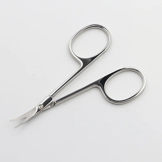Tijeras profesionales para manicura y cutículas, de acero inoxidable de calidad japonesa, con hoja curva y cortacutículas.
