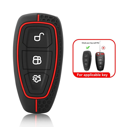 Funda de silicona para llave de coche para Ford Puma Grand C Max Focus Mondeo Kuga Fiesta Ecosport Transit Kuga Funda de silicona para llave remota