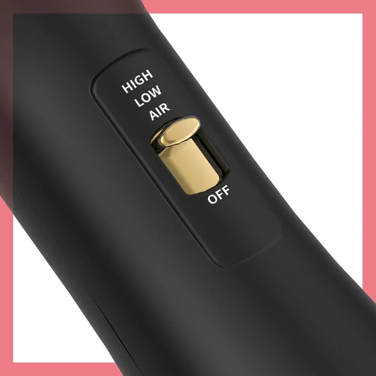 LISAPRO - Cepillo secador y voluminizador de cabello elegante en negro y dorado, con aire caliente de un solo paso 2.0 para secar, alisar y dar volumen.