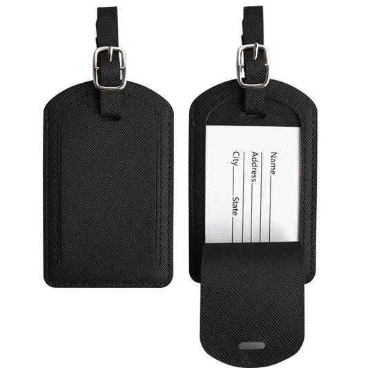 Custom Letters Saffiao PU Leather Luggage Tag Wholesale Personalize Initial Travel Accessories Women Men Suitcase Name Card Tag