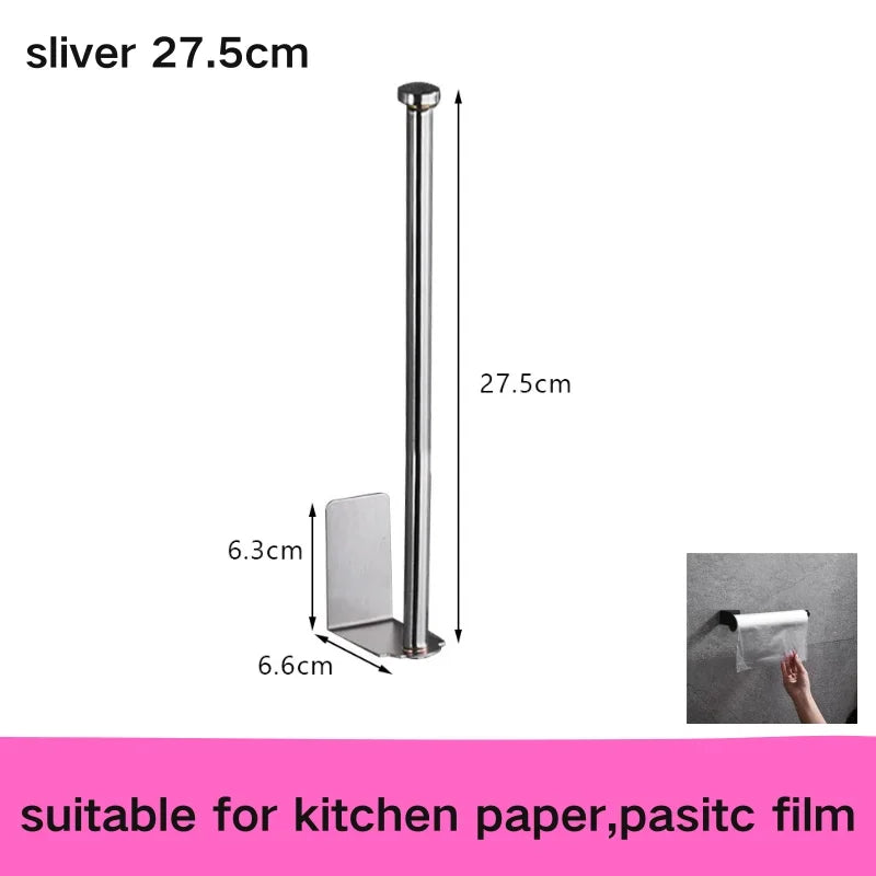 No Punching Toilet Paper Holder Self Adhesive Toilet Roll Paper Holders Bathroom Kitchen Paper Roll Holder Bath Towel Holder