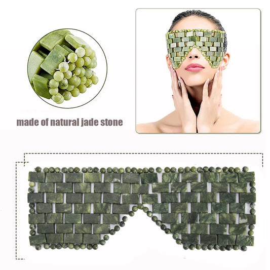 Mascarilla de jade natural para ojos, terapia con piedras frías y calientes, herramienta de masaje para el hogar, salón de belleza, spa, cuidado de la piel, masajeador de belleza.
