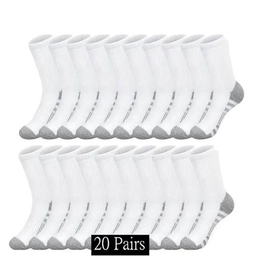 10/20/30 Pairs Men's Classic Crew Socks Unisex Sports Socks for Men Running Basketball Anti-slip Outdoor Breathable Man Socks