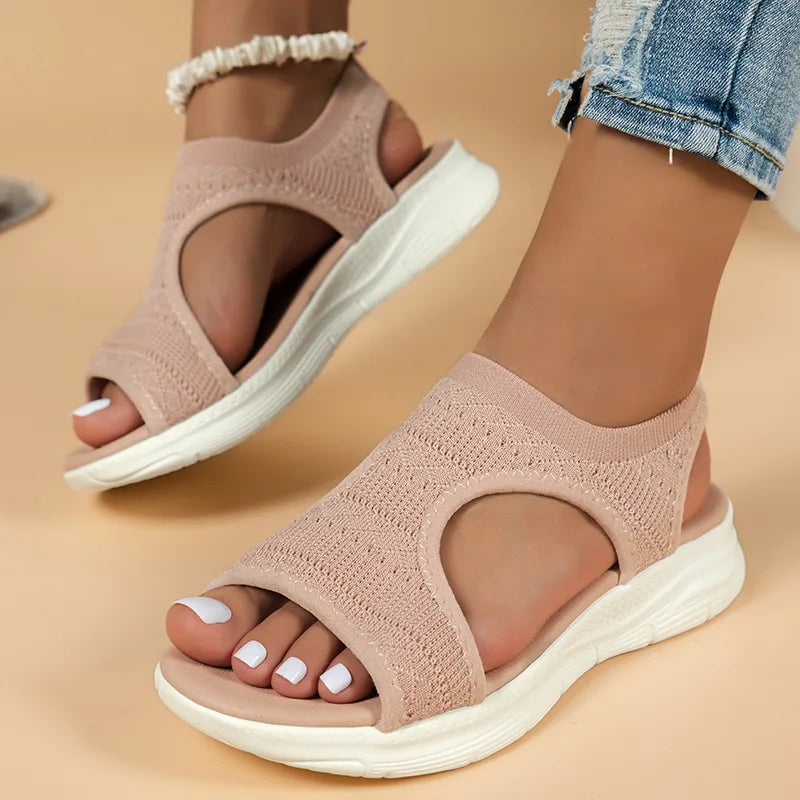 Zapatos de mujer Verano 2024 Sandalias deportivas casuales y cómodas Sandalias de cuña de playa para mujer Sandalias de plataforma para mujer Sandalias romanas Tallas grandes