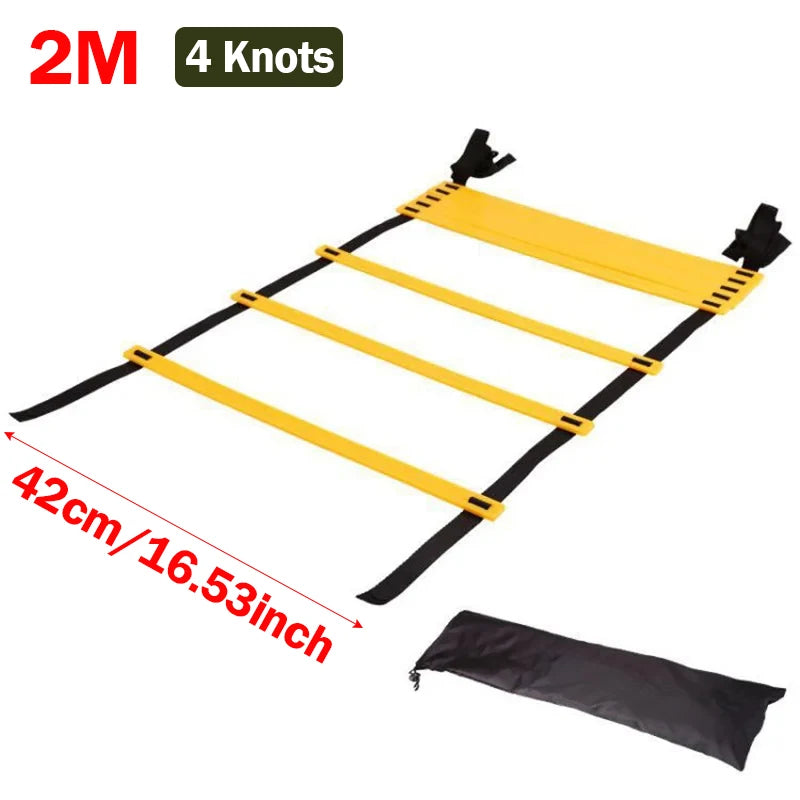 Escalera de agilidad con correas de nailon para fútbol, fútbol americano, entrenamiento de velocidad, equipo deportivo, fitness, carrera, calentamiento y entrenamiento.