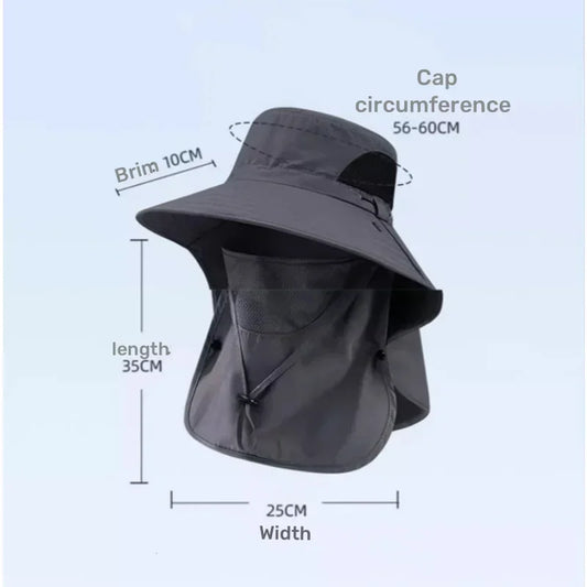 Sombreros de verano con protección UV para exteriores, para caza, pesca, senderismo, camping, visera, cuello de pescador