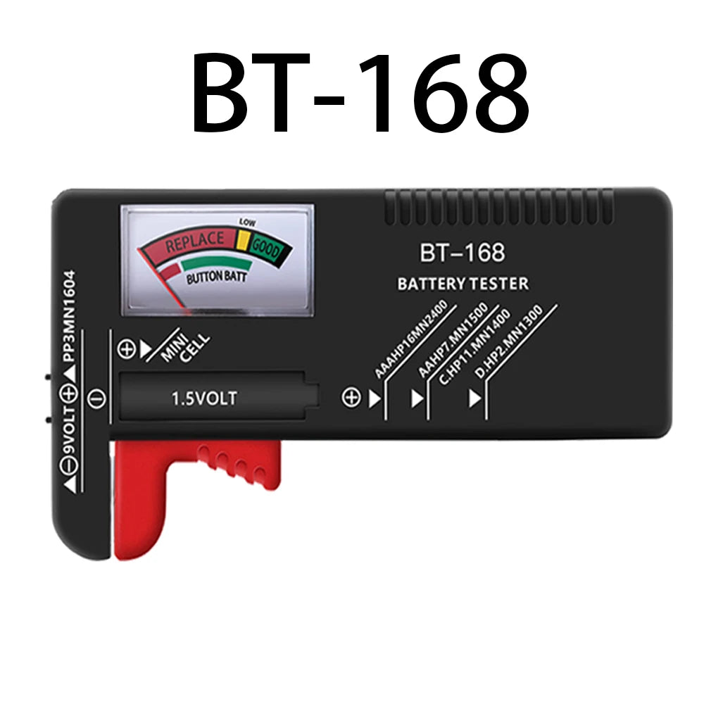 BT-168 AA/AAA/C/D/9V/1.5V batteries Universal Button Cell Battery Colour Coded Meter Indicate Volt Tester Checker BT168 Power