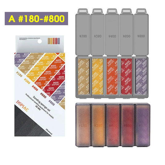 DSPIAE Sanding Sponge Set For GK Military Model Combo Arc Grinding Polishing Sandpaper Making Tool Kit Sanding Paper