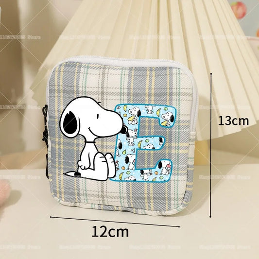 Snoopys Storage Bag Women Large-capacity Lipstick Sanitary Napkin Storage Bag Cute Anime Travel Portable Simple Girls Coin Purse