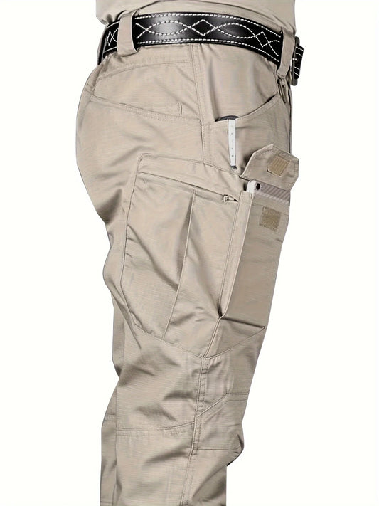 Pantalones tácticos multifuncionales para exteriores para hombre, pantalones deportivos multibolsillos para senderismo al aire libre, repelentes al agua y resistentes al desgaste.