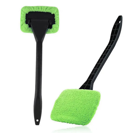 1 kit de cepillo para limpiar ventanas, herramienta para lavar parabrisas, limpiador interior de coche, mango largo, accesorios para coche.