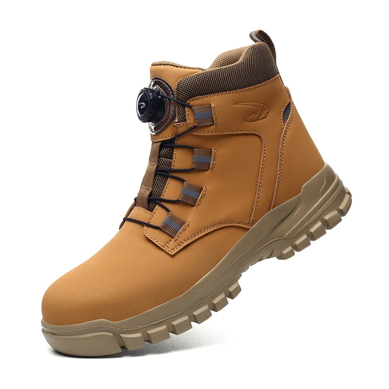 Waterproof Men's Safety Work Boots Steel Toe Shoes Anti Impact And Anti-Puncture Outdoor Adventure Hiking Tactical Boots