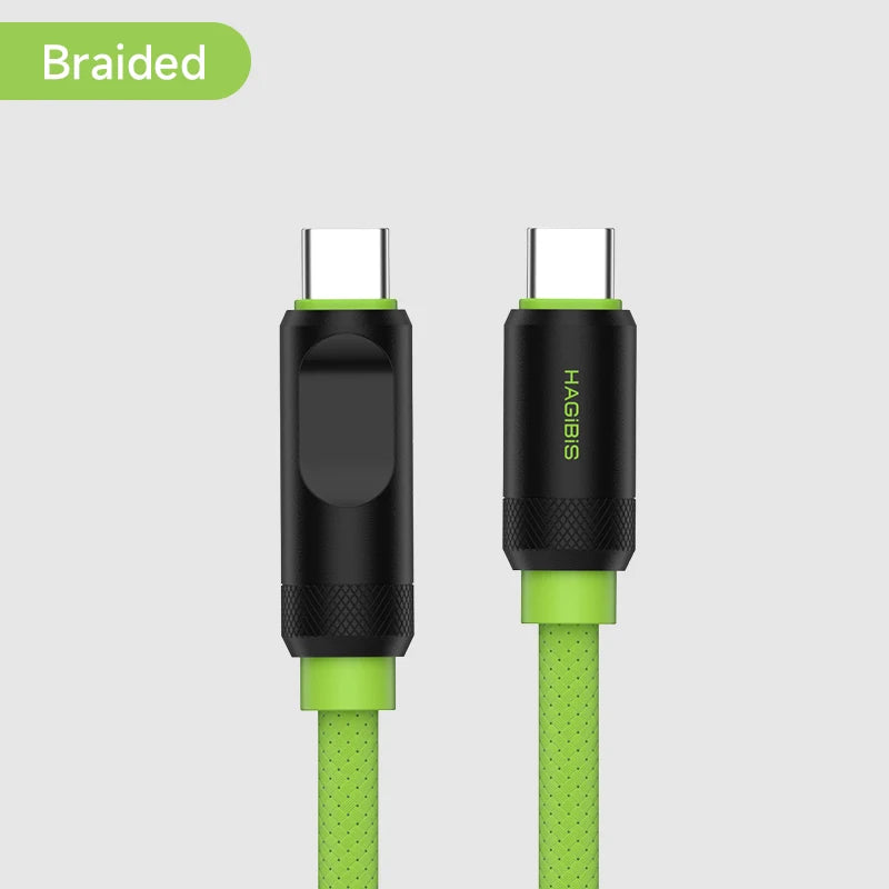 Hagibis USB C Fast Charger Cable With LED Display PD 240W 40Gbps Video Cord Compatible with Thunderbolt 4/3 For iPhone 16 Laptop