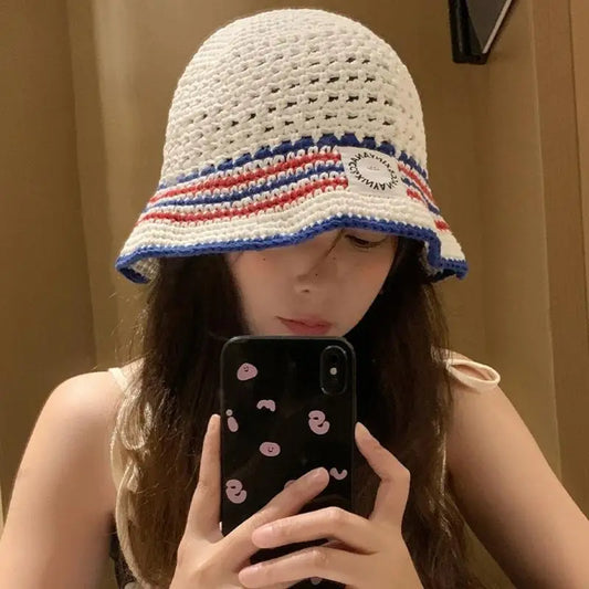 31BB Patterned Breathable Fisherman Hat Fabric Warm Season Shore Headwear Korean Fashion Lightweight Outdoor Sun For