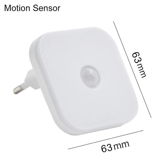 Night Light Motion Sensor with LED Light, EU Plug, Children's Wireless Night Lamp for Bedside Table, Bedroom
