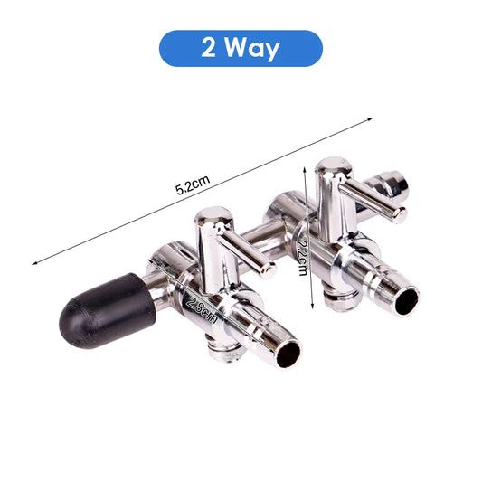 Stainless Steel Aquarium Air Distributor Fish Tank Oxygen Pump Accessories Air Splitter Flow Controller Pump Switch Valve Tap