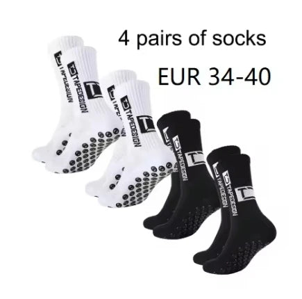 4 pairs of new TC mid-tube glued football socks for sports training and competition, non-slip and breathable socks