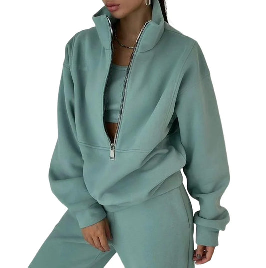2 Piece Sets Women Outfit 2026 Autumn and Winter New Fashion Casual Daily Solid Color Sweater Brushed Sports Street Set